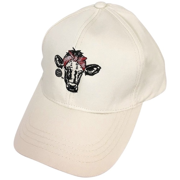 PAISLEY BANDANA COW PONY CAPS BEIGE - Picture 1 of 5